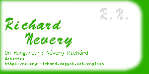 richard nevery business card