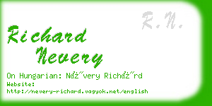 richard nevery business card